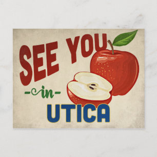Utica New York Apple - Vintage Travel Postcard