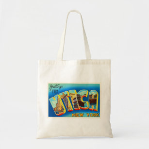 Utica New York NY Old Vintage Travel Souvenir Tote Bag