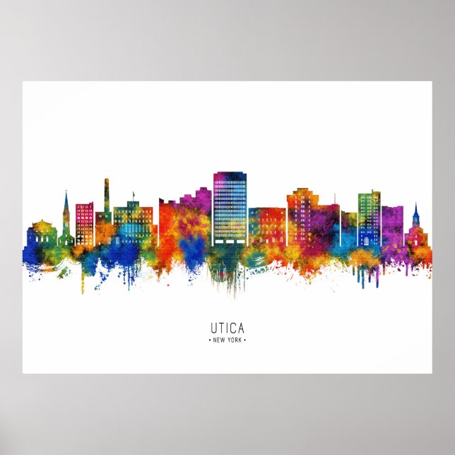 Utica New York Skyline Poster (Front)