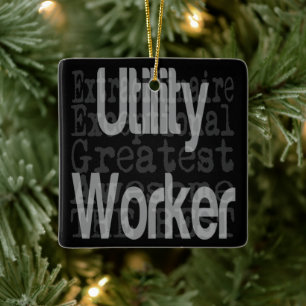 Utility Worker Extraordinaire Ceramic Ornament