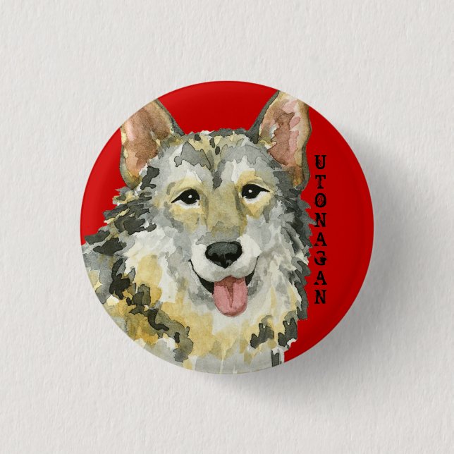 Utonagan Colour Block 3 Cm Round Badge (Front)