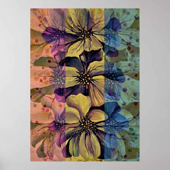 Utopian Delphinium Flowers Poster (Front)