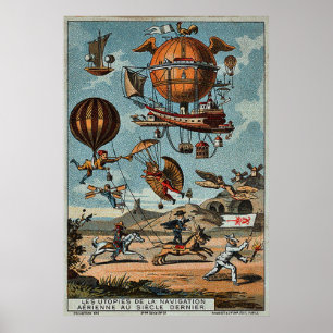Utopian Flying Machines 1890 ~ 1900 Poster