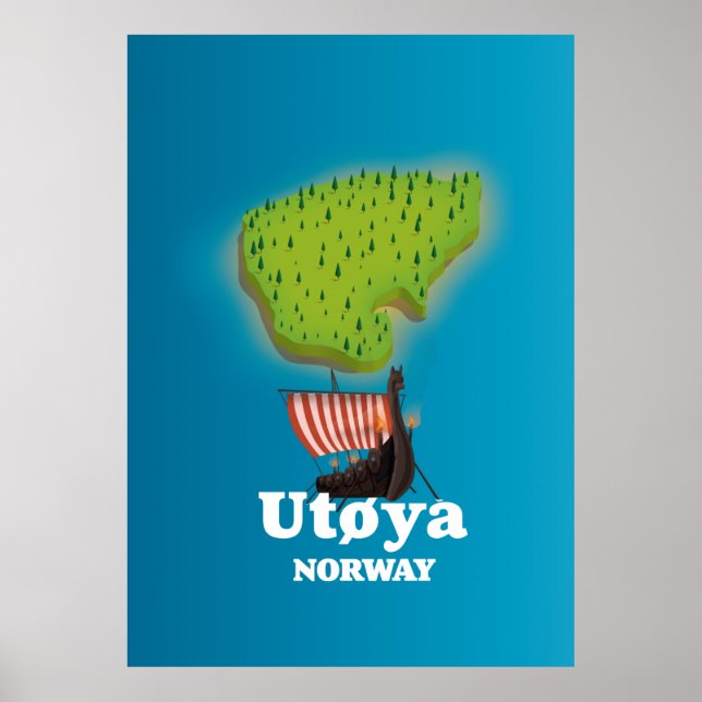 Utøya Norway travel poster (Front)