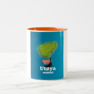 Utøya Norway travel poster Two-Tone Coffee Mug