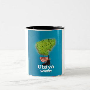 Utøya Norway travel poster Two-Tone Coffee Mug
