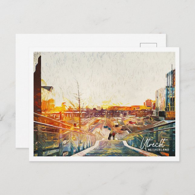 Utrecht Netherland Beautiful Oil Paint Landscape Postcard (Front/Back)