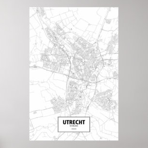Utrecht, Netherlands (black on white) Poster