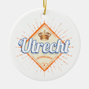Utrecht Netherlands City Dutch Vintage Souvenir Ceramic Tree Decoration