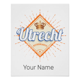 Utrecht Netherlands City Dutch Vintage Souvenir Poster
