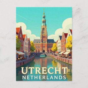 Utrecht Netherlands Travel Canal Postcard
