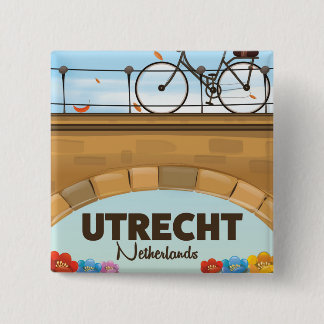 Utrecht Netherlands vacation poster. 15 Cm Square Badge