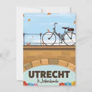 Utrecht Netherlands vacation poster. Invitation