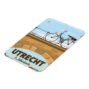 Utrecht Netherlands vacation poster. Magnet