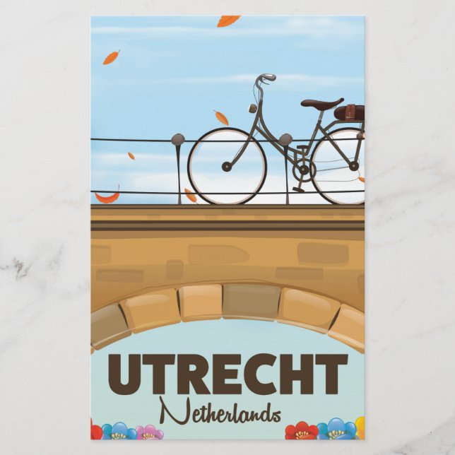 Utrecht Netherlands vacation poster. Stationery (Front)