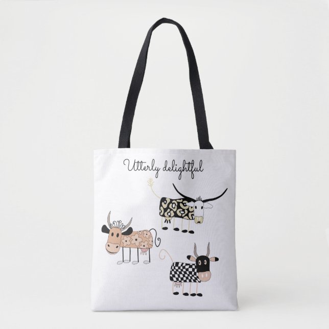 Utterly Cute Cow Tote Bag (Front)
