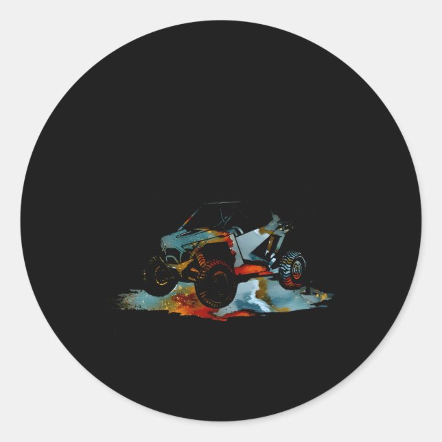 Utv A Little Dirt Never Hurt Mud Riding Sxs Offroa Classic Round Sticker (Front)