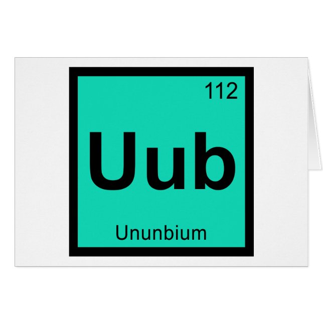 Uub - Ununbium Chemistry Periodic Table Element (Front Horizontal)