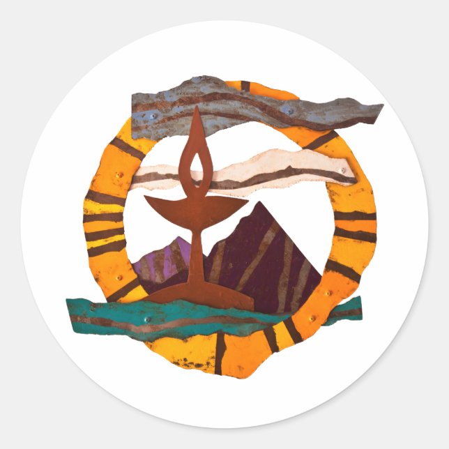UUSS chalice, Unitarian Universalist, UU, chalice, Classic Round Sticker (Front)