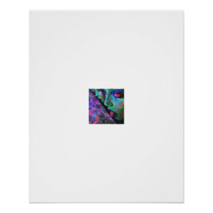 UV Neon Face Fractal Portrait Poster