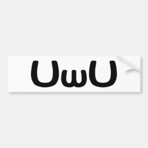 UwU Happy Anime Face Emoticon Bumper Sticker