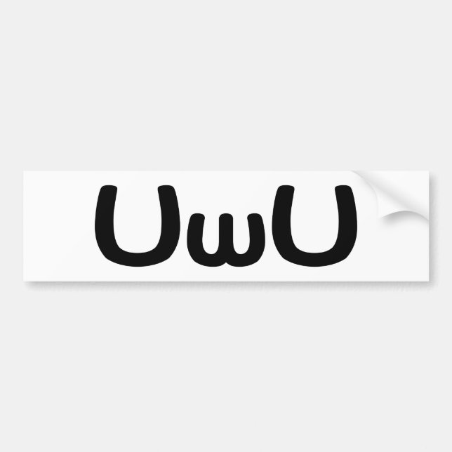 UwU Happy Anime Face Emoticon Bumper Sticker (Front)