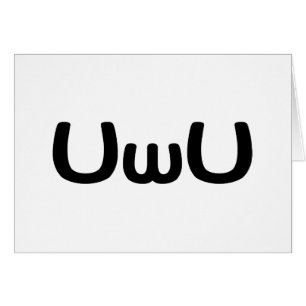 UwU Happy Anime Face Emoticon Greeting Card