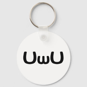 UwU Happy Anime Face Emoticon Key Ring