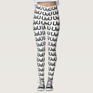UwU Happy Anime Face Emoticon Leggings