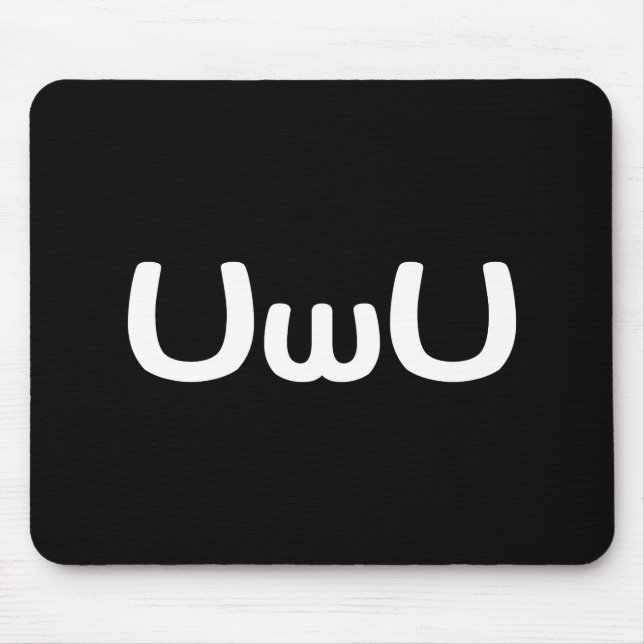 UwU Happy Anime Face Emoticon Mouse Mat (Front)