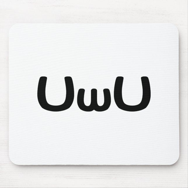 UwU Happy Anime Face Emoticon Mouse Mat (Front)