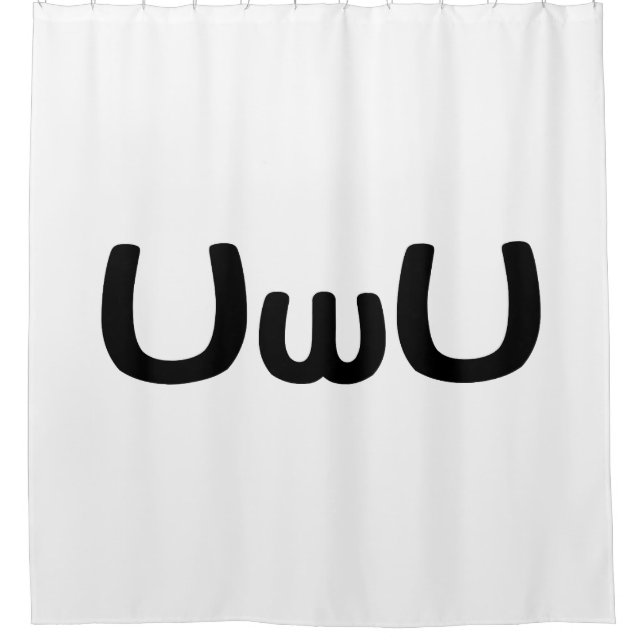 UwU Happy Anime Face Emoticon Shower Curtain (Front)