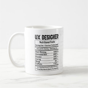 UX Designer Nutrition Facts 11 oz Coffee Mug