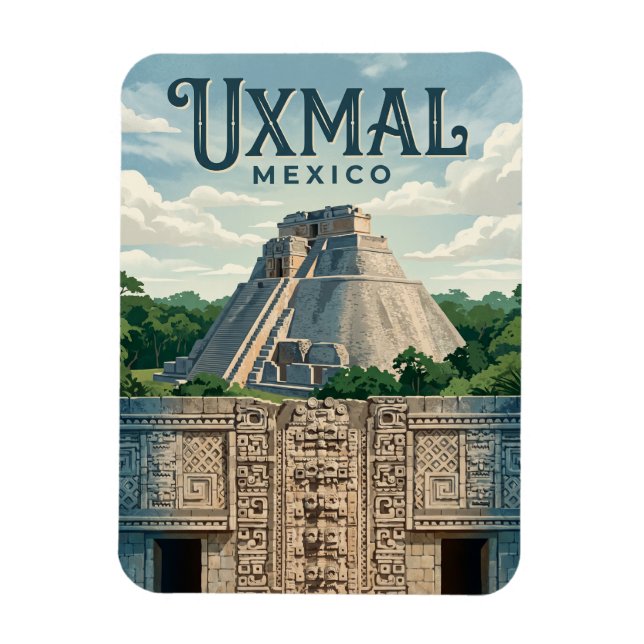 Uxmal Archaeological Site Mexico Magnet (Vertical)