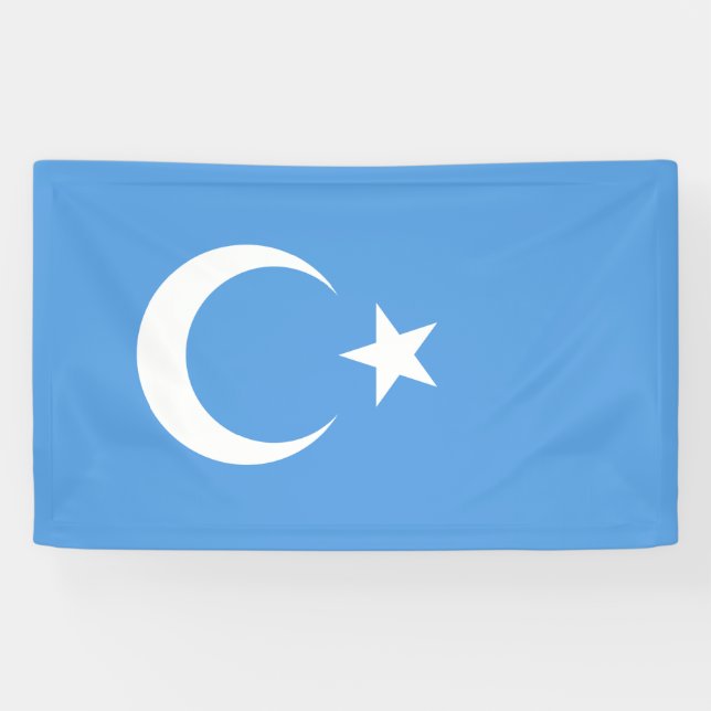 Uyghur Flag of East Turkistan (Uyghuristan) Banner (Horizontal)