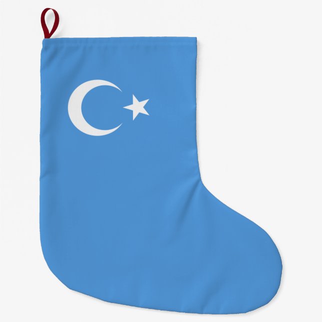 Uyghur Flag of East Turkistan (Uyghuristan) Large Christmas Stocking (Front)