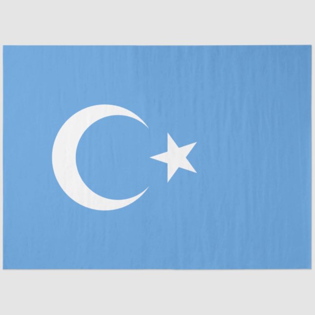 Uyghur Flag of East Turkistan (Uyghuristan) Tissue Paper (Front)