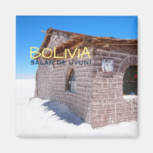 Uyuni salt hotel in Bolivia text magnet