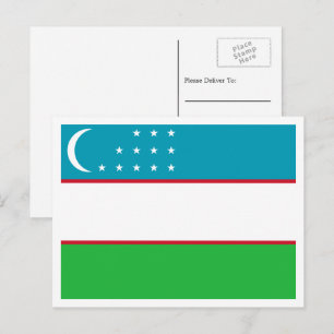 Uzbek Flag, Flag of Uzbekistan Postcard