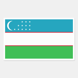 Uzbek Flag, Flag of Uzbekistan Rectangular Sticker