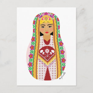 Uzbek Matryoshka Postcard