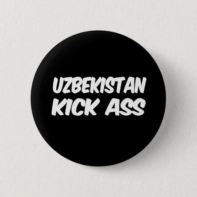 UZBEKISTAN 6 CM ROUND BADGE (Front)