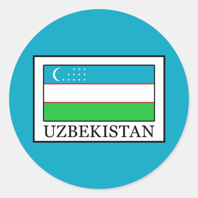 Uzbekistan Classic Round Sticker (Front)