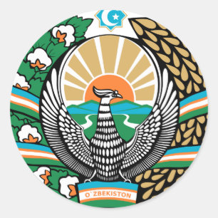 Uzbekistan Coat Of Arms Classic Round Sticker