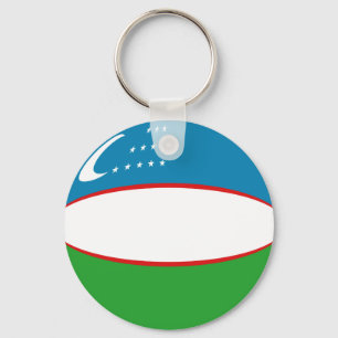 Uzbekistan Fisheye Flag Keychain