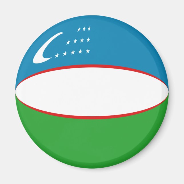 Uzbekistan Fisheye Flag Magnet (Front)
