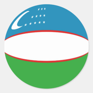 Uzbekistan Fisheye Flag Sticker