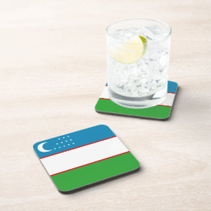 Uzbekistan Flag Coaster
