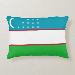 Uzbekistan flag decorative cushion