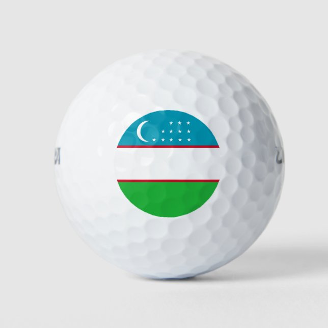 Uzbekistan flag golf balls (Front)